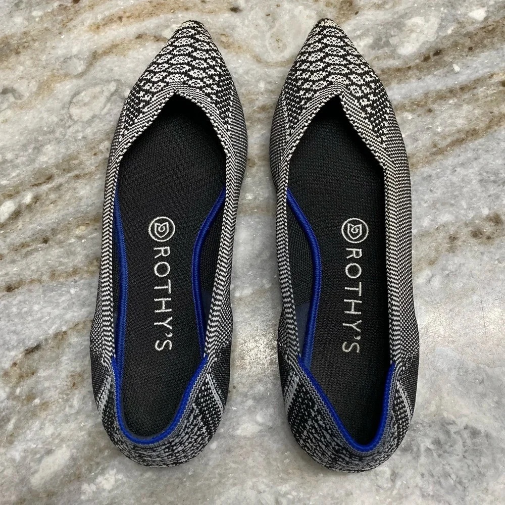 Rothy's Black and White *Retired* Python Point Size 7.5 - Picture 3 of 13
